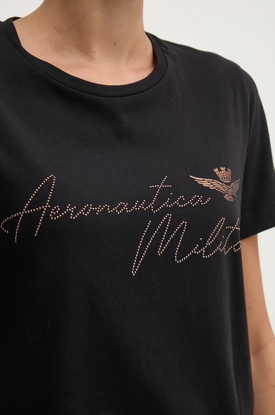 Aeronautica Militare tricou din bumbac TS2354DJ638 negru