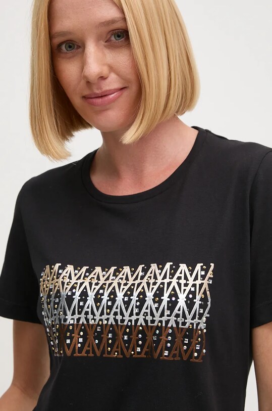 Aeronautica Militare tricou din bumbac imprimeu negru TS2357DJ638