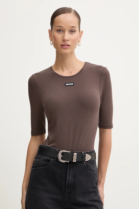 Rotate t-shirt semplice marrone 113131573