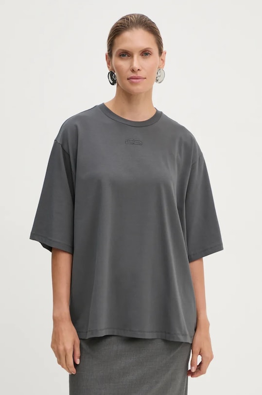 Gestuz t-shirt z elastanem szary 10909437