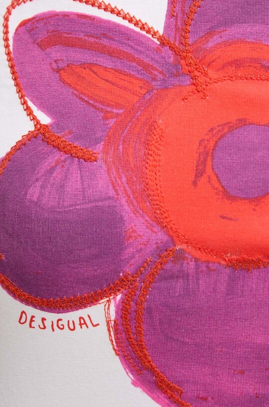 Desigual tricou DROPPI 24WWTK66 alb