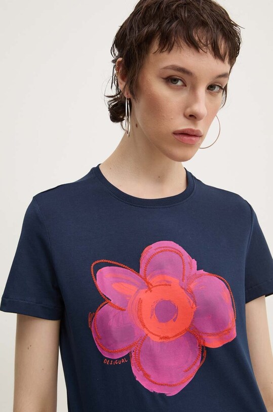 Desigual t-shirt DROPPI granatowy 24WWTK66