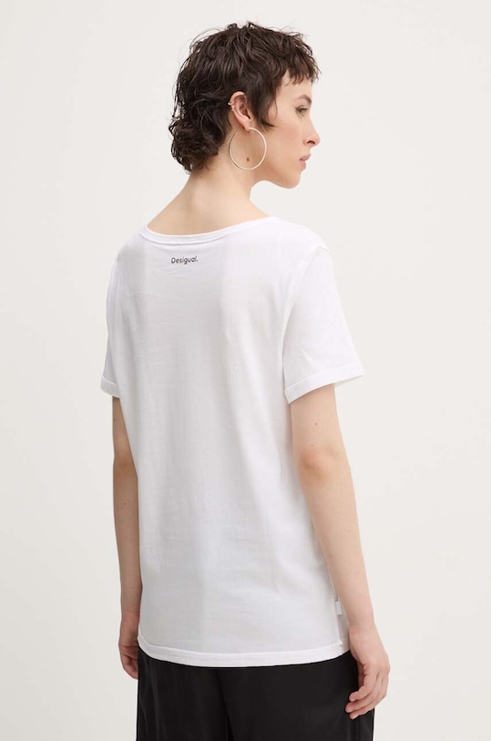 Îmbrăcăminte Desigual tricou din bumbac VINI 24WWTK41 alb