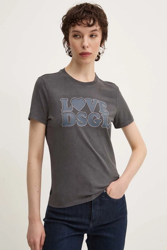 Desigual t-shirt LOVE szary 24WWTK85