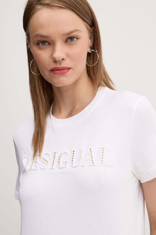 Хлопковая футболка Desigual BRANDY белый 24WWTK24