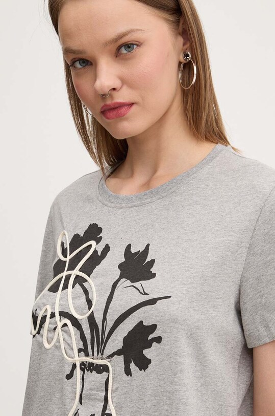Desigual tricou din bumbac SHADOW gri 24WWTK11