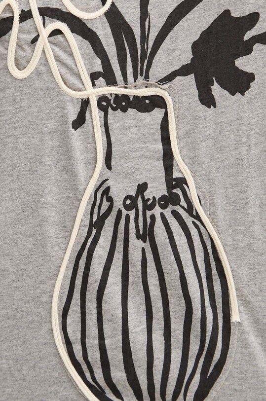 Desigual tricou din bumbac SHADOW 24WWTK11 gri