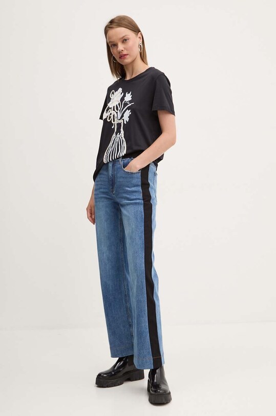 Desigual tricou din bumbac SHADOW 24WWTK11 negru AW24