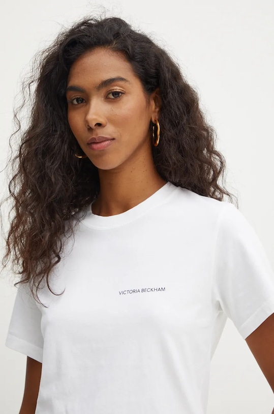 Victoria Beckham t-shirt bawełniany biały 1424JTS005890A