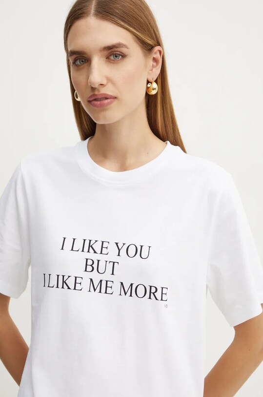 Victoria Beckham t-shirt bawełniany biały 1424JTS005948A