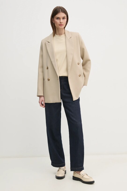 Хлопковая футболка Calvin Klein K20K207519 бежевый SS25