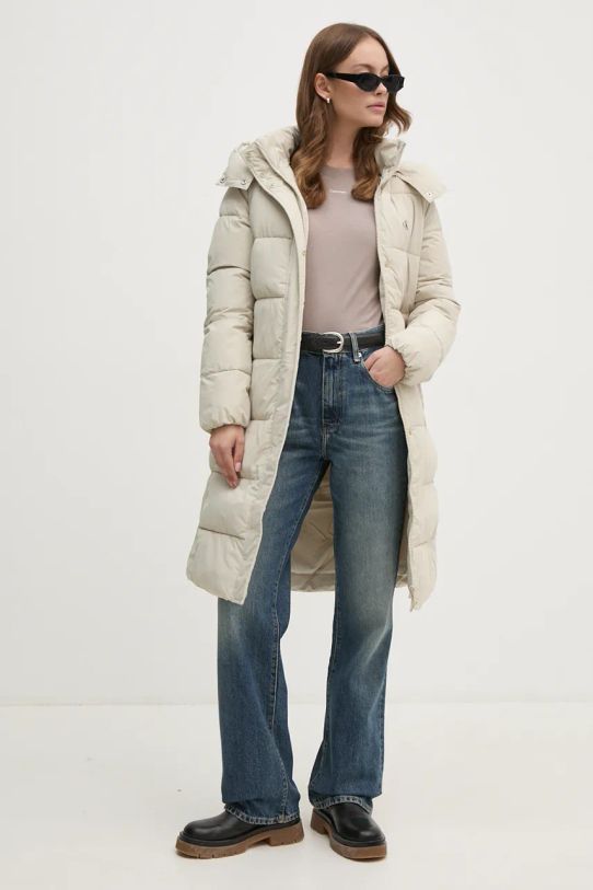 Бавовняний лонгслів Calvin Klein K20K207520 сірий AW24