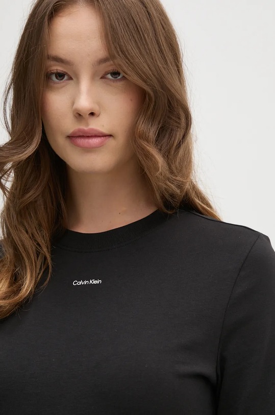 Бавовняний лонгслів Calvin Klein чорний K20K207520