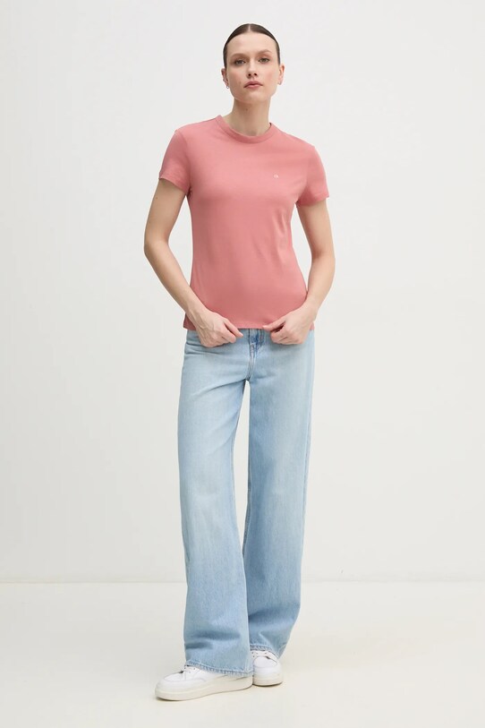 Bavlnené tričko Calvin Klein K20K208061 oranžová SS25