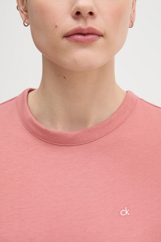 Bavlnené tričko Calvin Klein K20K208061 oranžová