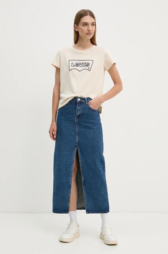 Levi's t-shirt bawełniany A8804 beżowy SS25