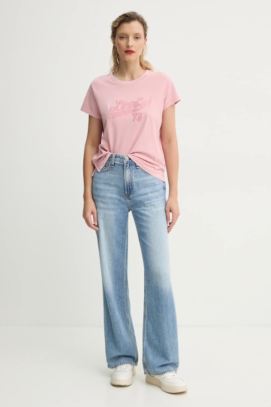 Levi's tricou din bumbac A8804 roz SS25