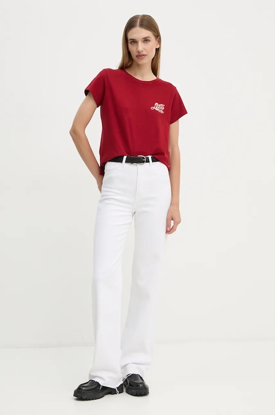 Pamučna majica Levi's A8804 crvena SS25