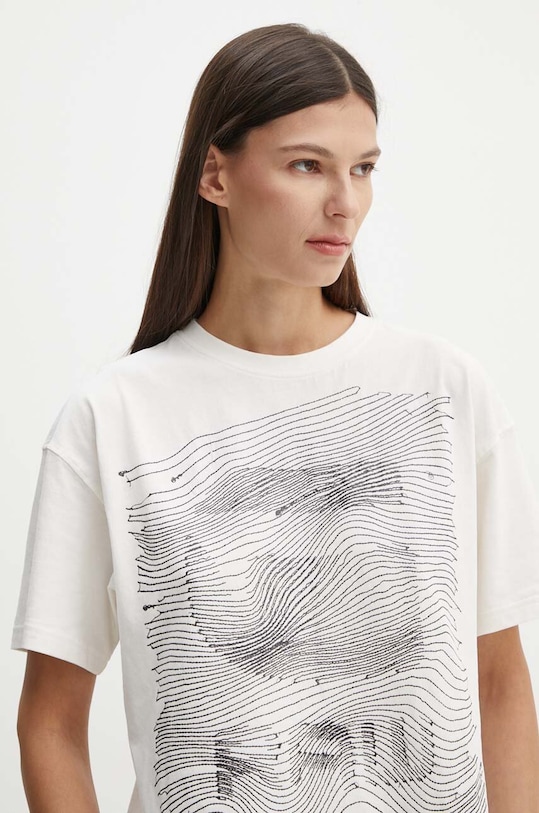 G-Star t-shirt bawełniany aplikacja beżowy D25030.D609