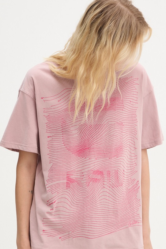 G-Star t-shirt bawełniany aplikacja różowy D25030.D609