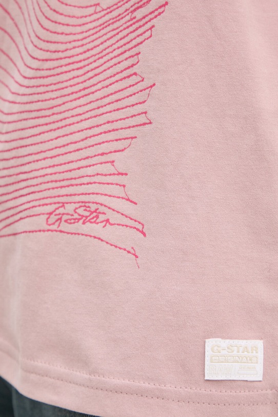 G-Star t-shirt bawełniany różowy D25030.D609