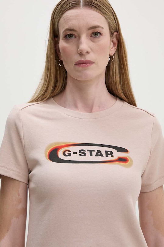 G-Star tricou din bumbac print bej D25031.C812