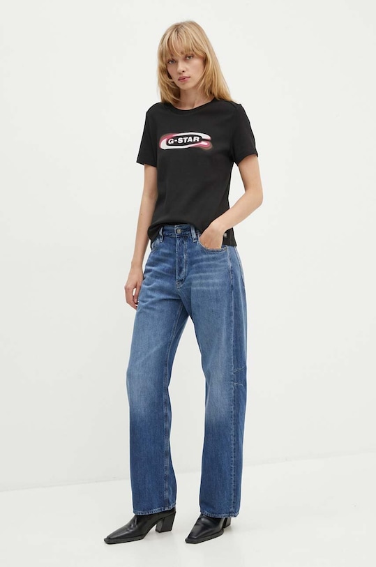 G-Star tricou din bumbac D25031.C812 negru AW24