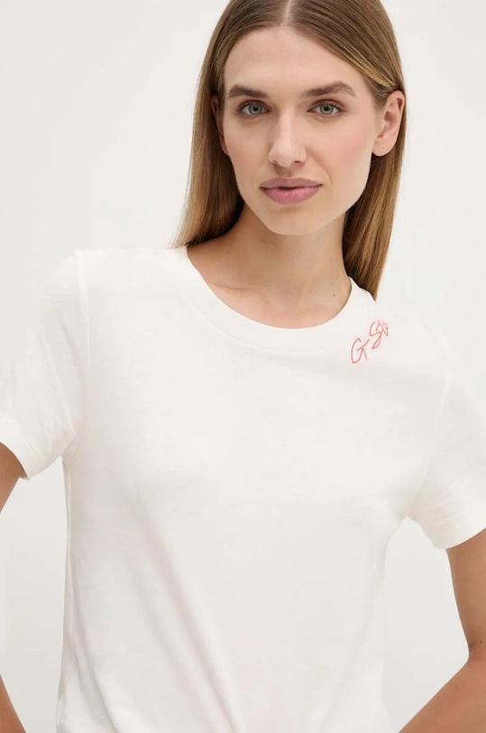 G-Star t-shirt bawełniany beżowy D25053.A870
