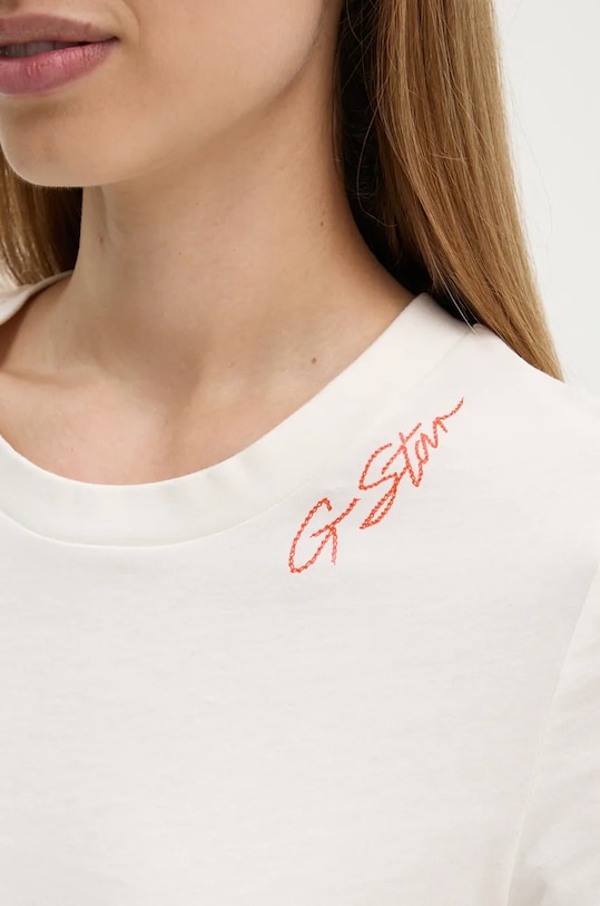 G-Star t-shirt bawełniany D25053.A870 beżowy