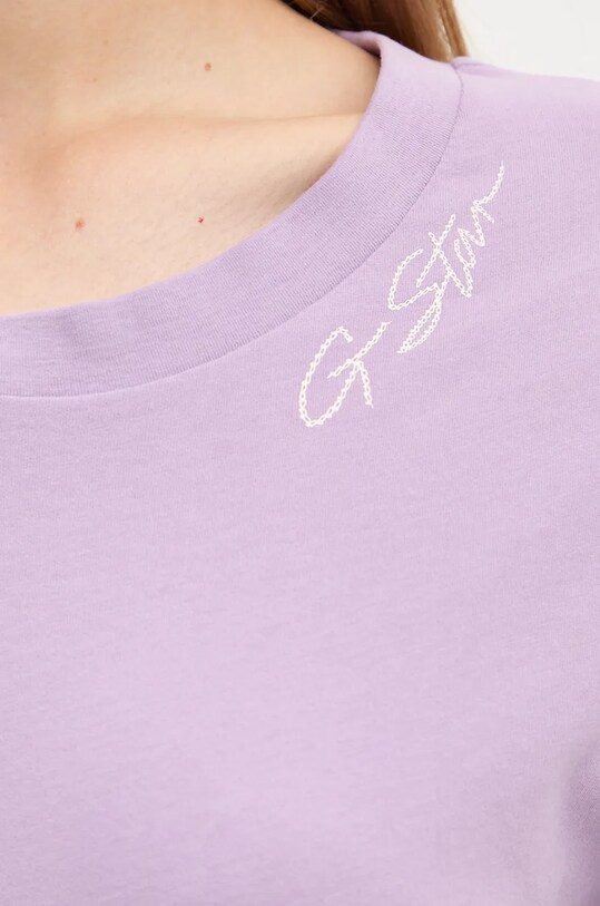 G-Star t-shirt bawełniany D25053.A870 fioletowy