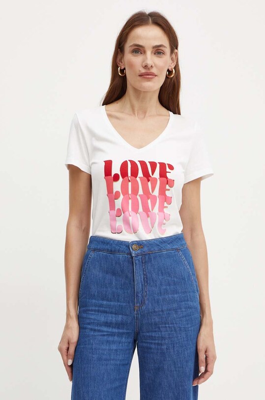 Morgan tricou DAMOUR alb DAMOUR