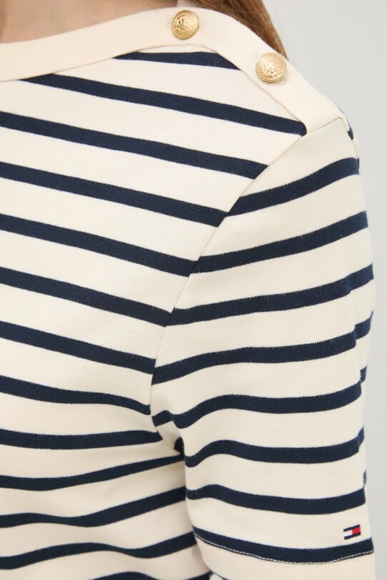 Tommy Hilfiger t-shirt bawełniany WW0WW42907 beżowy