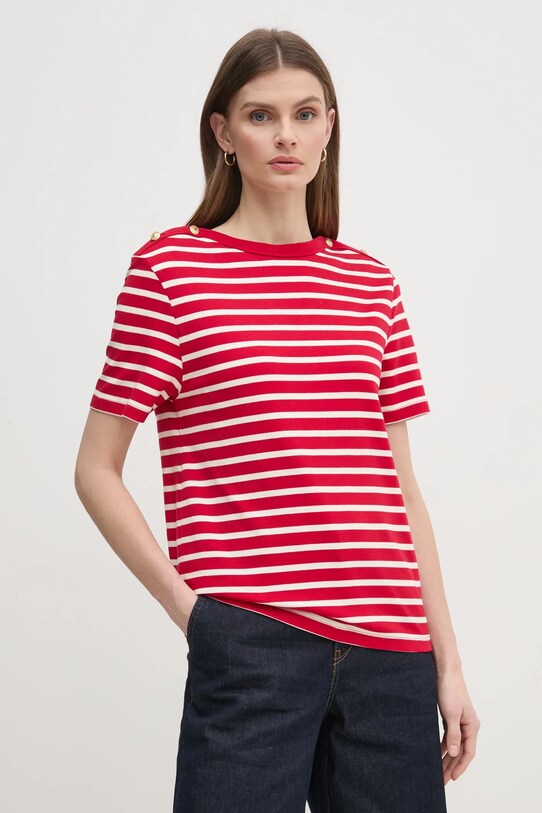 Tommy Hilfiger tricou din bumbac uni rosu WW0WW42907