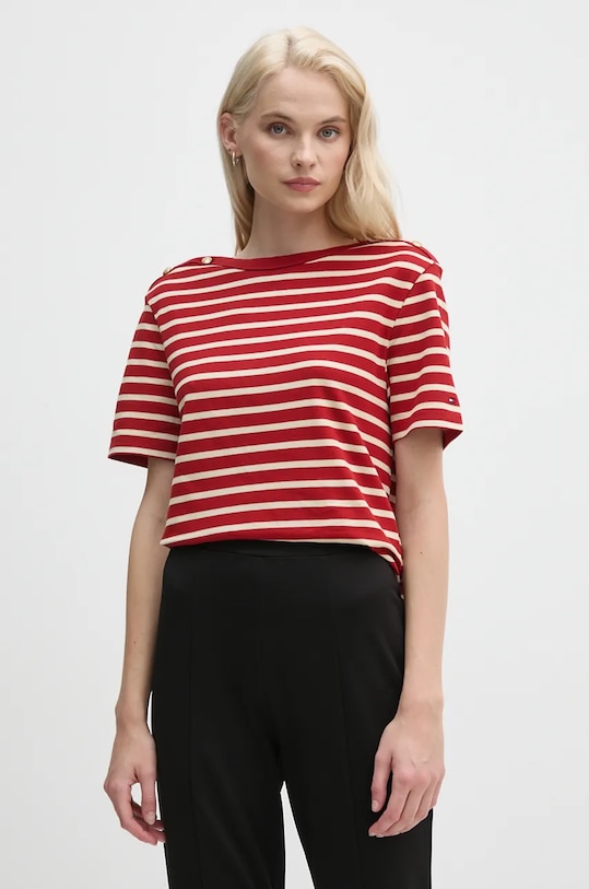 Tommy Hilfiger t-shirt bawełniany bawełna czerwony WW0WW42907