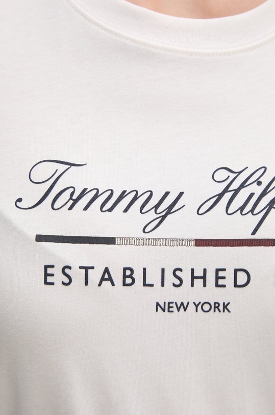 Bavlněné tričko Tommy Hilfiger WW0WW43502 béžová