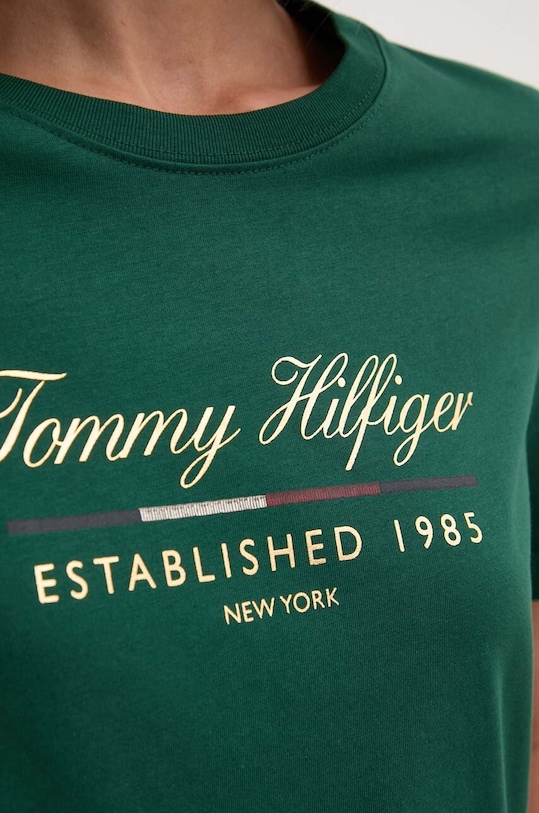 Bavlněné tričko Tommy Hilfiger WW0WW43502 zelená