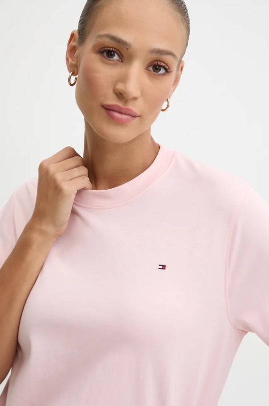 Одяг Бавовняна футболка Tommy Hilfiger WW0WW43597 рожевий