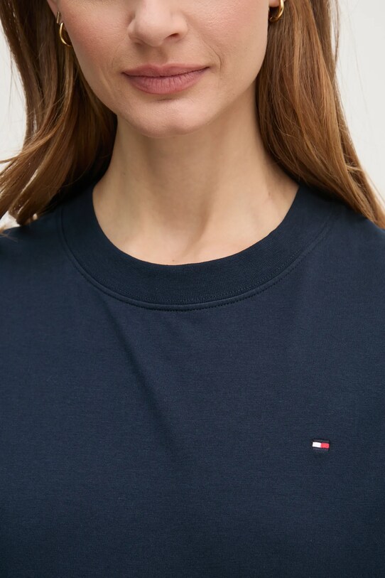Bavlnené tričko Tommy Hilfiger WW0WW43597 tmavomodrá