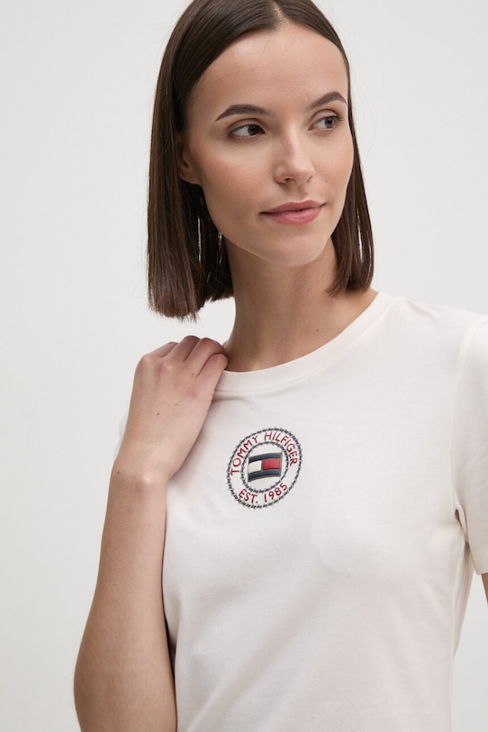 Tričko Tommy Hilfiger béžová WW0WW43652