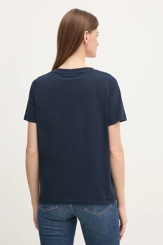 Ρούχα Βαμβακερό μπλουζάκι Tommy Hilfiger WW0WW44177 σκούρο μπλε