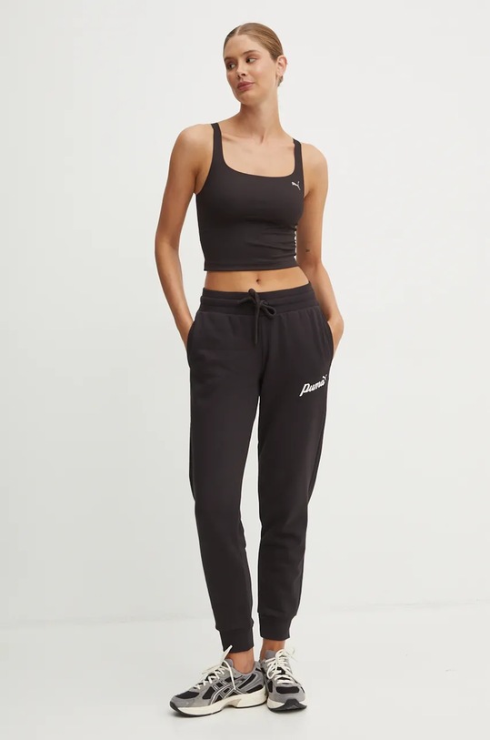 Puma top do jogi Studio Cloudspun 525754 czarny AW24