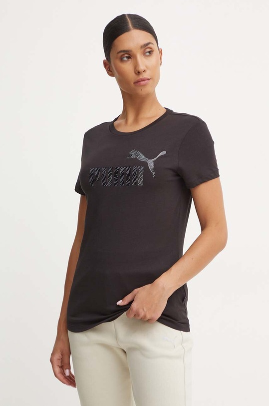 Памучна тениска Puma черен 681490