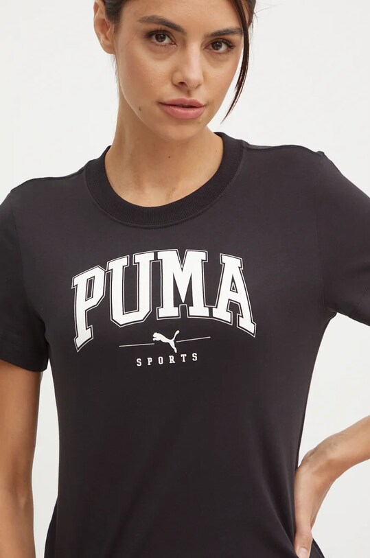 Bavlněné tričko Puma černá 681537