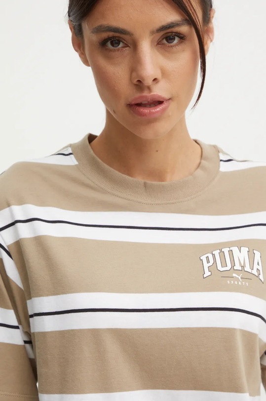 Bavlněné tričko Puma béžová 681538