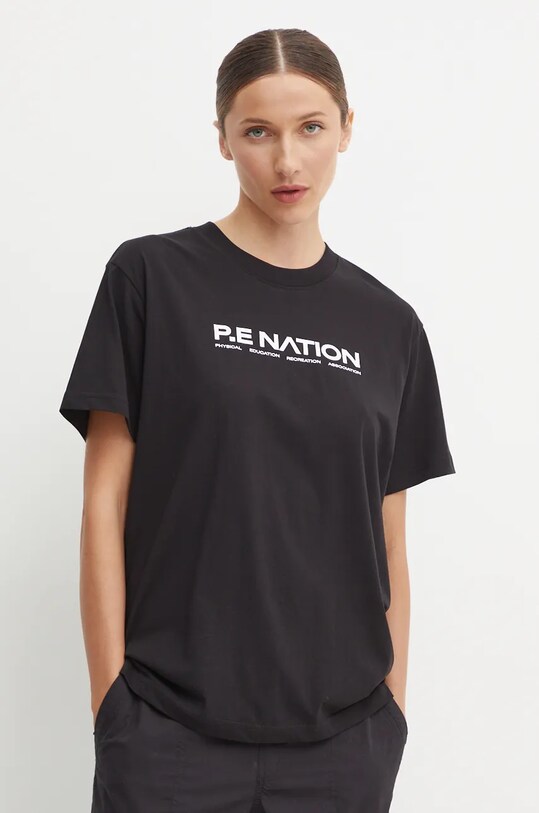 P.E Nation t-shirt bawełniany Aero SS Tee nadruk czarny 243T329