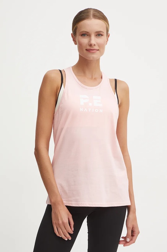 P.E Nation top Reunion print roz 243W373