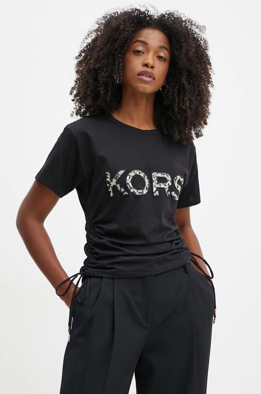 MICHAEL Michael Kors t-shirt bawełniany regular czarny MF3510J97J