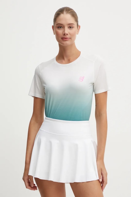 Compressport tricou de alergare Performance cu modele verde ATSW493