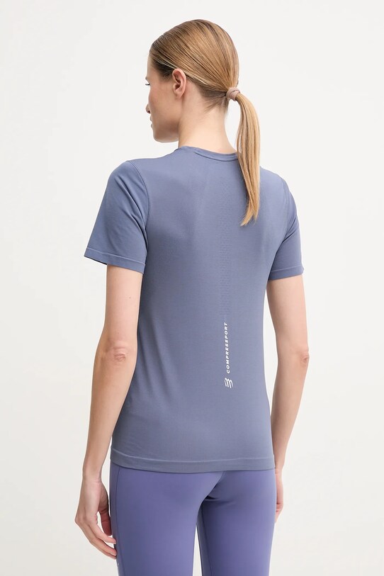 Oblečení Běžecké tričko Compressport Performance ATSW493 modrá