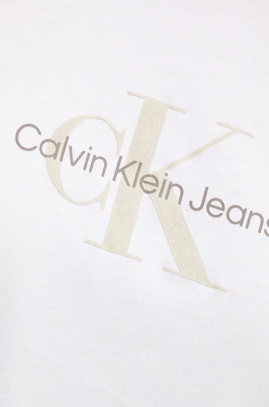 Calvin Klein Jeans tricou din bumbac J20J224242 alb